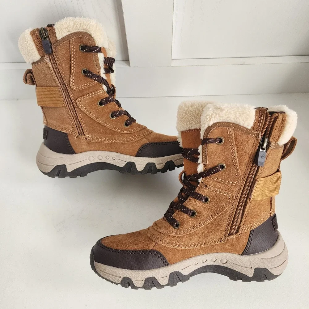 Easy Spirit Senorte Womens 5M Tan Suede‎ Faux Fur Lined Winter Snow Boots Brown